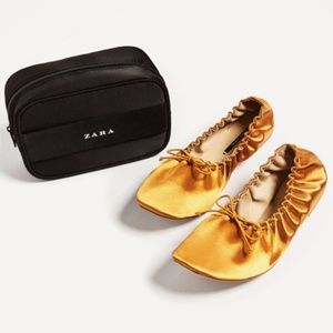 Zara Flat Sateen Ballerinas 7.5 / 38 2810 NWT